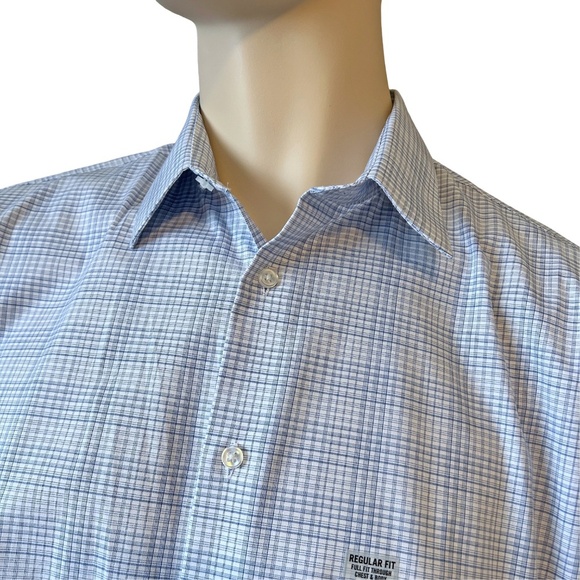Calvin Klein Dress Shirt Cotton Long Sleeve Steel + Wrinkle Free Regular Fit - Picture 6 of 14